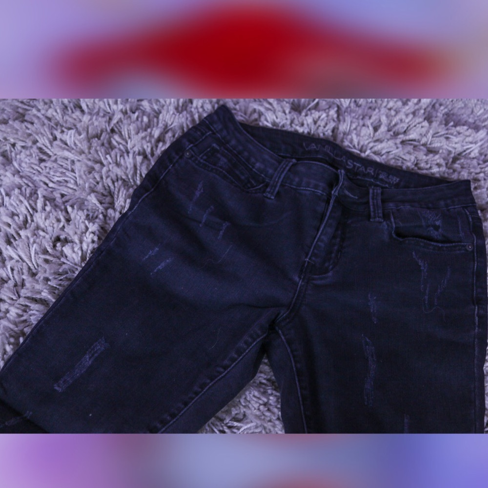 Torn Black skinny mid rise denim jeans